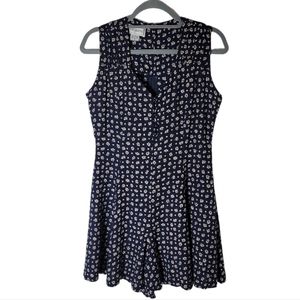 S. Roberts vintage sleeveless floral print v neck romper size 6